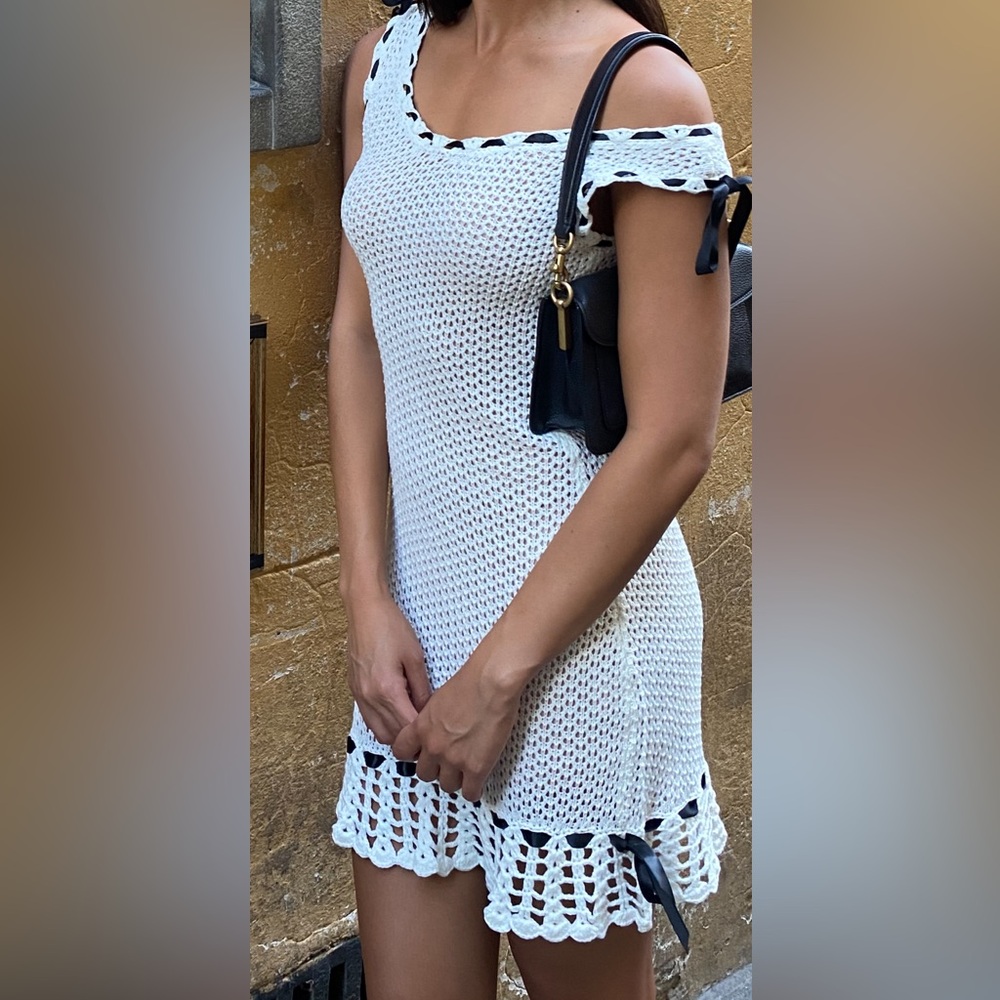 TIGER MIST CROCHET MINI DRESS